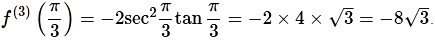 Third derivative of f(x)
