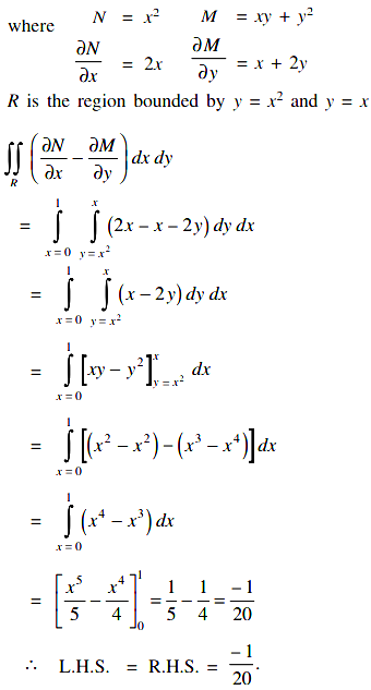 Verify Green S Theorem In The Plane For C Xy Y 2 Dx X 2dy Sarthaks Econnect Largest Online Education Community