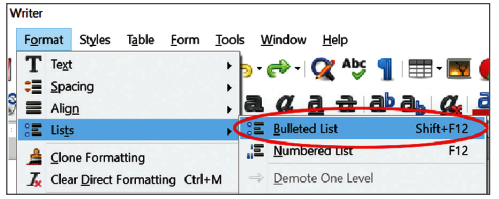 Creating Bulleted List