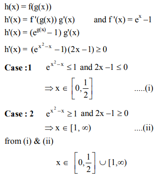 Let F X E X X And G X X 2 X X R Then The Set Of All X R Where The Function H X Fog X Is