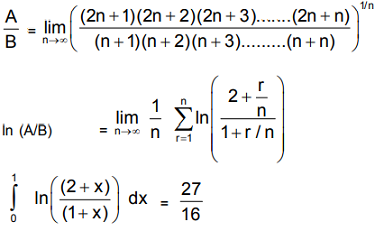 If Lim N 3n Cn 2n Cn 1 N A B Where A B Are Relatively Prime Numbers Then A B Is Equal To Sarthaks Econnect Largest Online Education Community