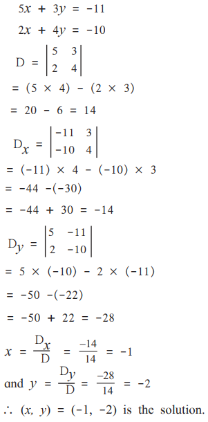 Solve The Following Simultaneous Equations Using Cramer S Rule 5x 3y 11 2x 4y 10 Sarthaks Econnect Largest Online Education Community