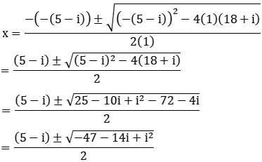 Solve The Quadratic Equation X 2 5 I X 18 I 0 Sarthaks Econnect Largest Online Education Community