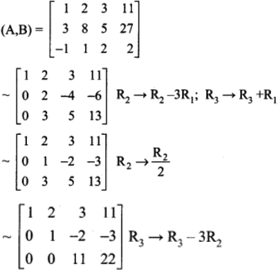 Solve The Following Systems Of Linear Equations By Gaussian Elimination Method I 2x 2y 3z 2 X 2y Z 3 3x Y 2z 1 Sarthaks Econnect Largest Online Education Community