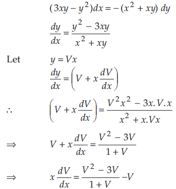 Solve The Following Differential Equation 3xy Y 2 Dx X 2 Xy Dy 0 Sarthaks Econnect Largest Online Education Community